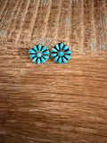 Native Made Full Cluster Kingman Turquoise Earrings