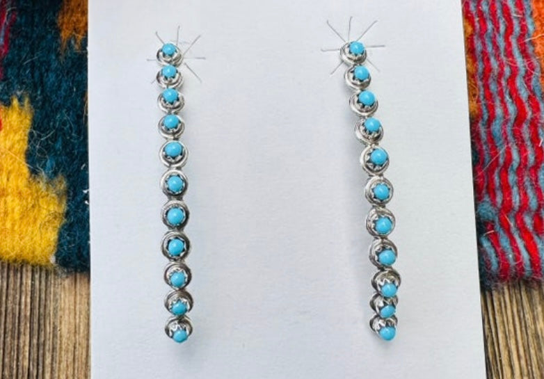 Petite Native Made Kingman Turquoise Post Earrings