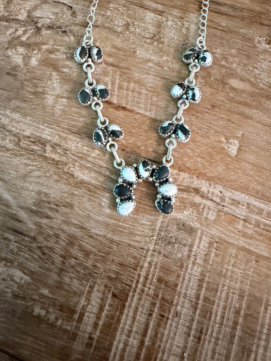 White Buffalo and Sterling Silver Naja Necklace