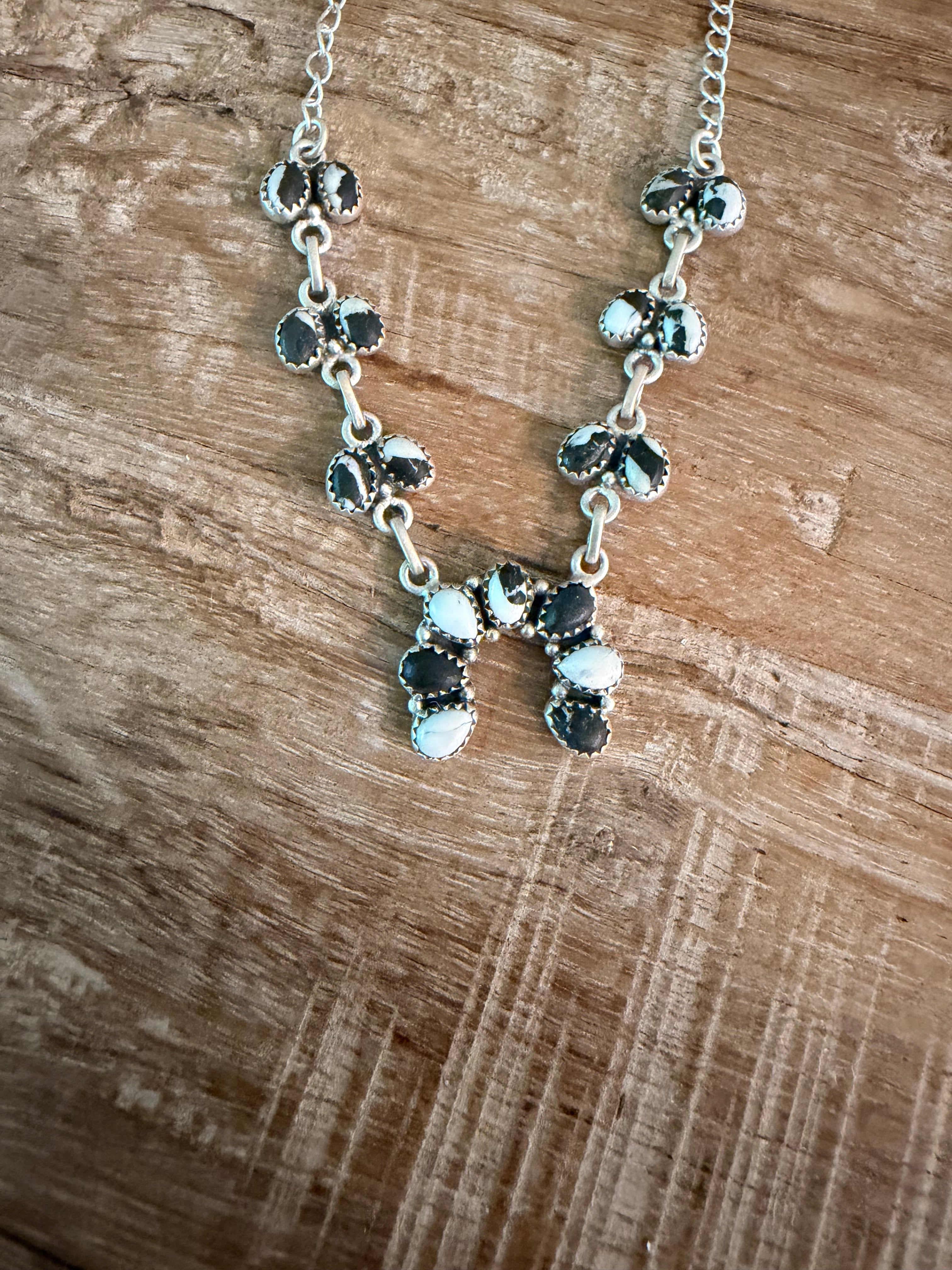 White Buffalo and Sterling Silver Naja Necklace