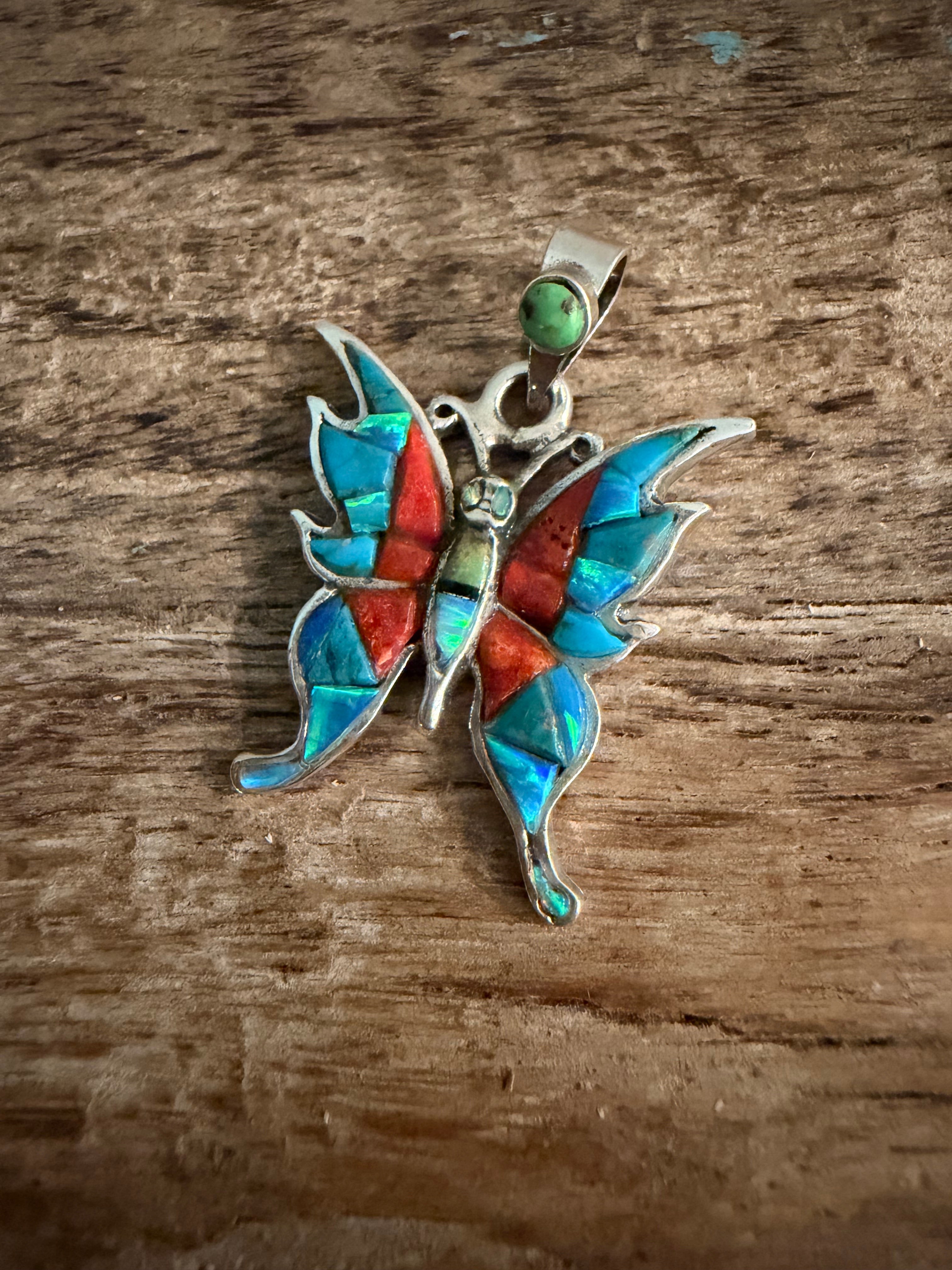 Multi stone Butterfly Pendant (ONLY)