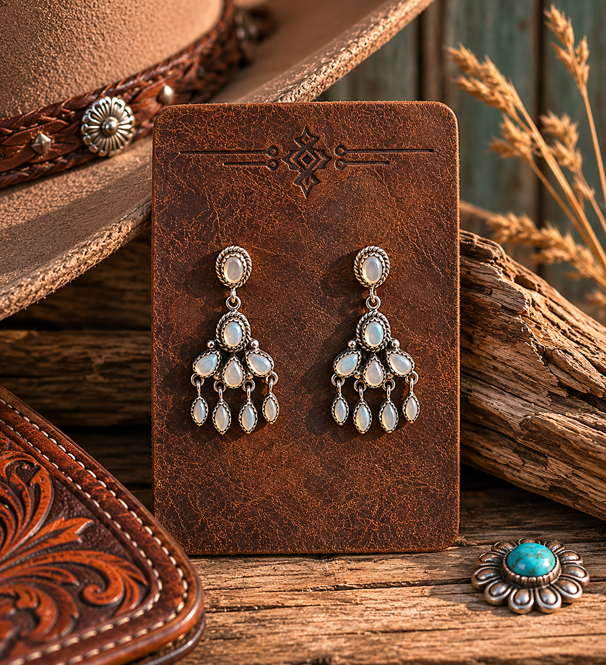 Mother of Pearl Post Dangle Earrings