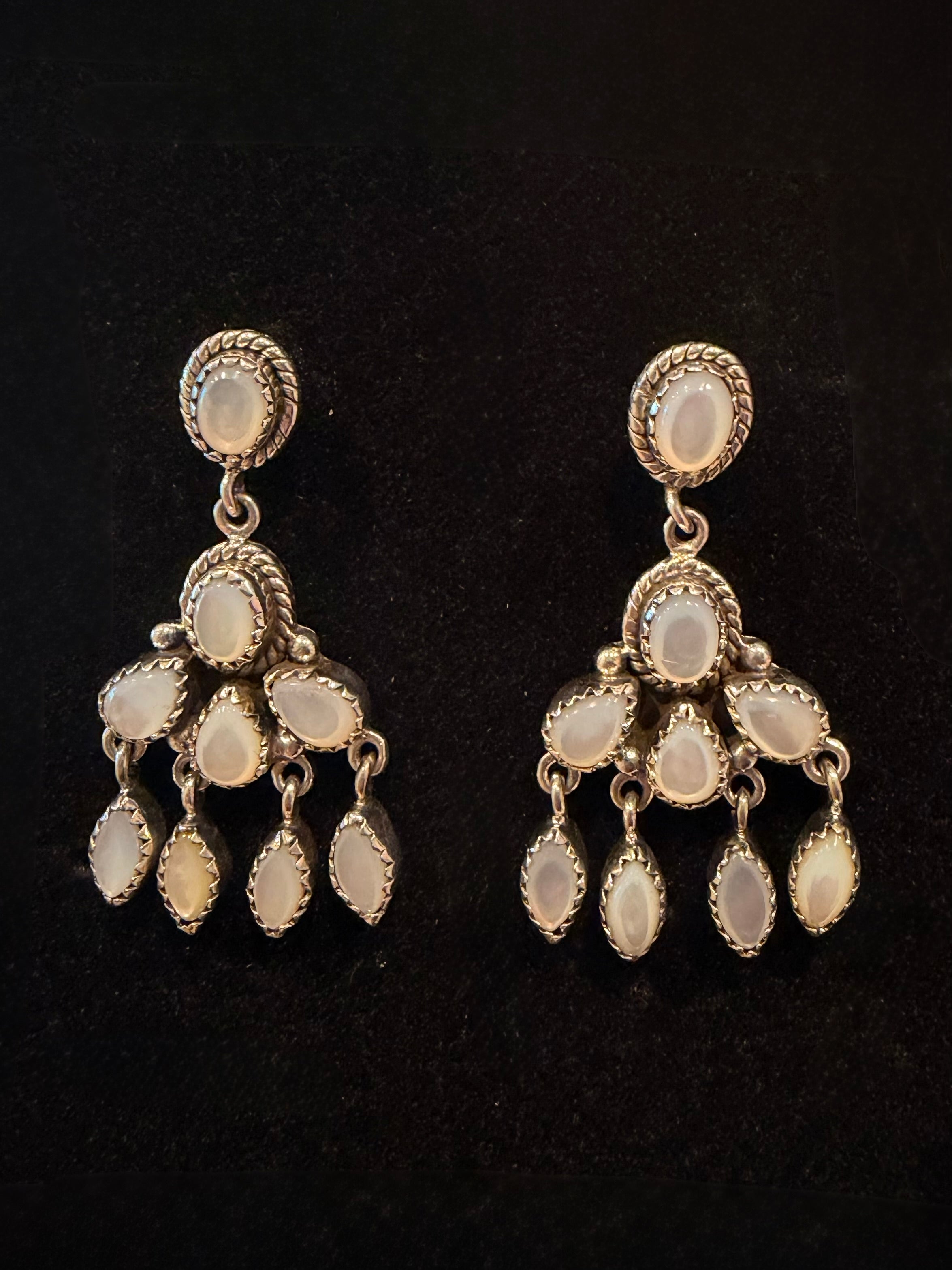 Mother of Pearl Post Dangle Earrings