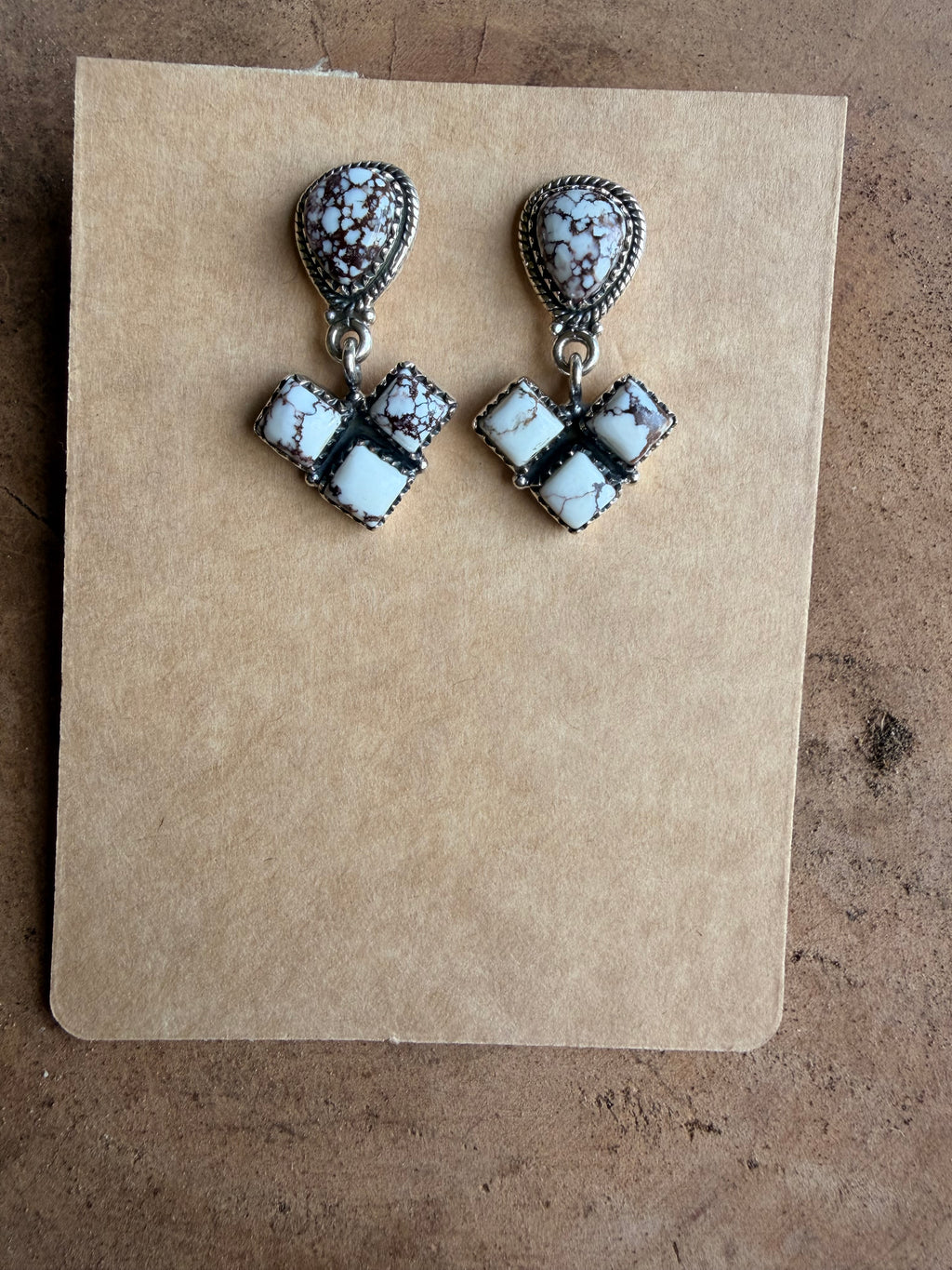 Wild Horse Dangle Earrings Stamped 925 Sterling Silver