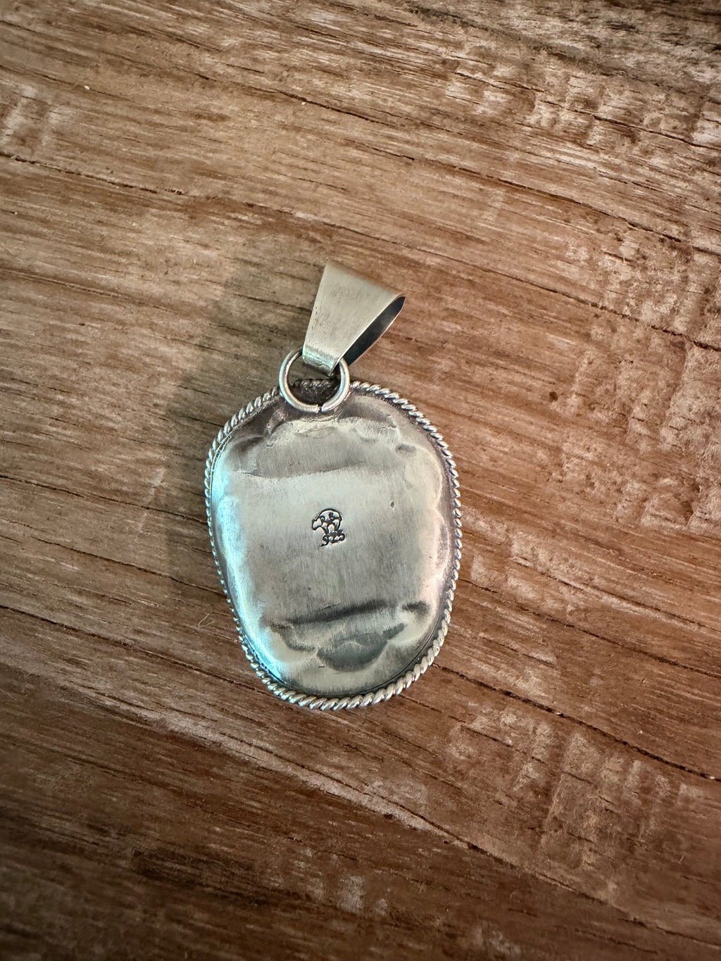 Native Made Bobbly Platero Cowboy Hat Pendant Kingman Turquoise and 925 Sterling Silver