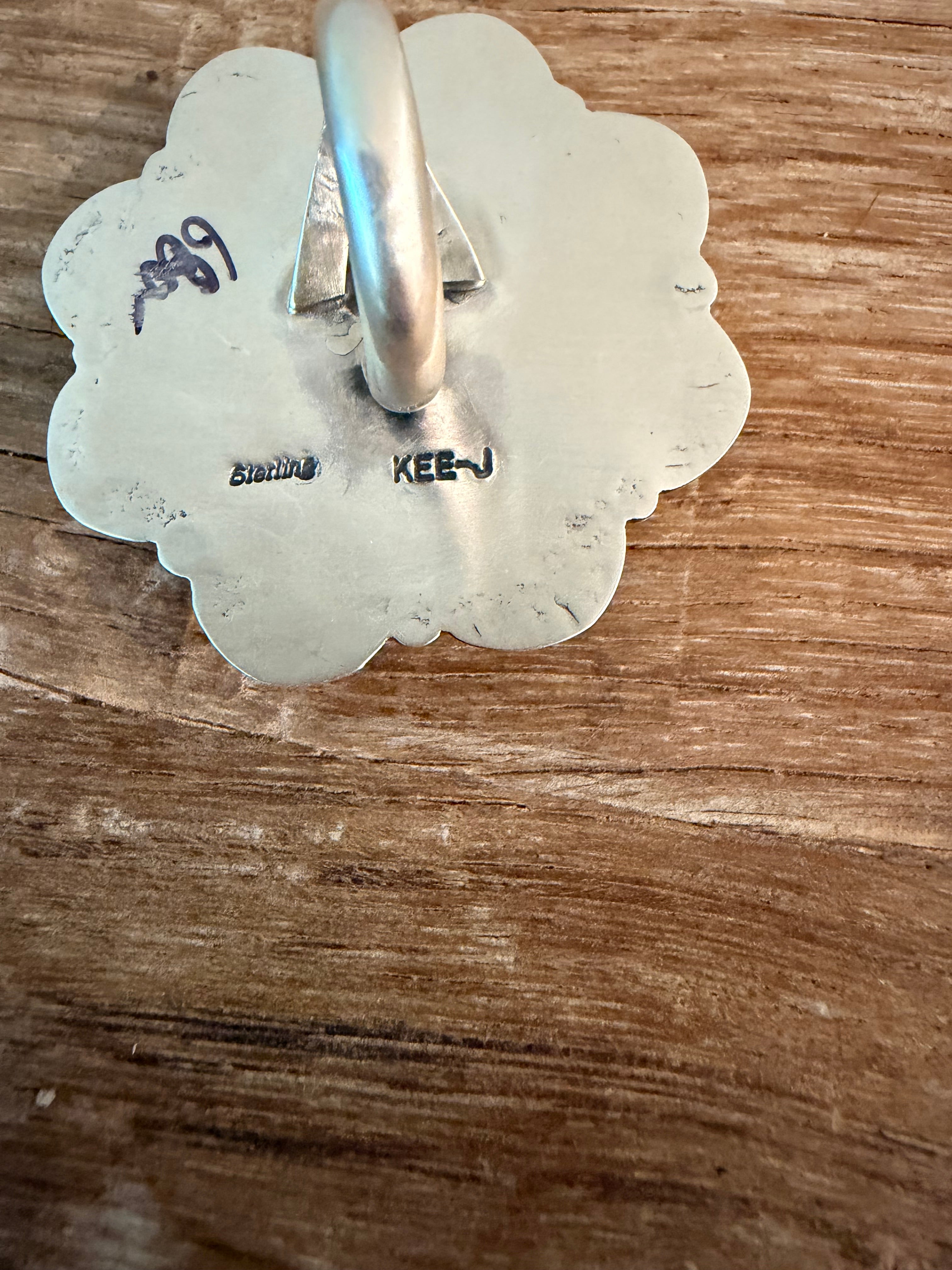 Native Made Kee Johnson Adj. Kingman Cluster Ring