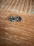 Purple Dahlia Cluster Earrings