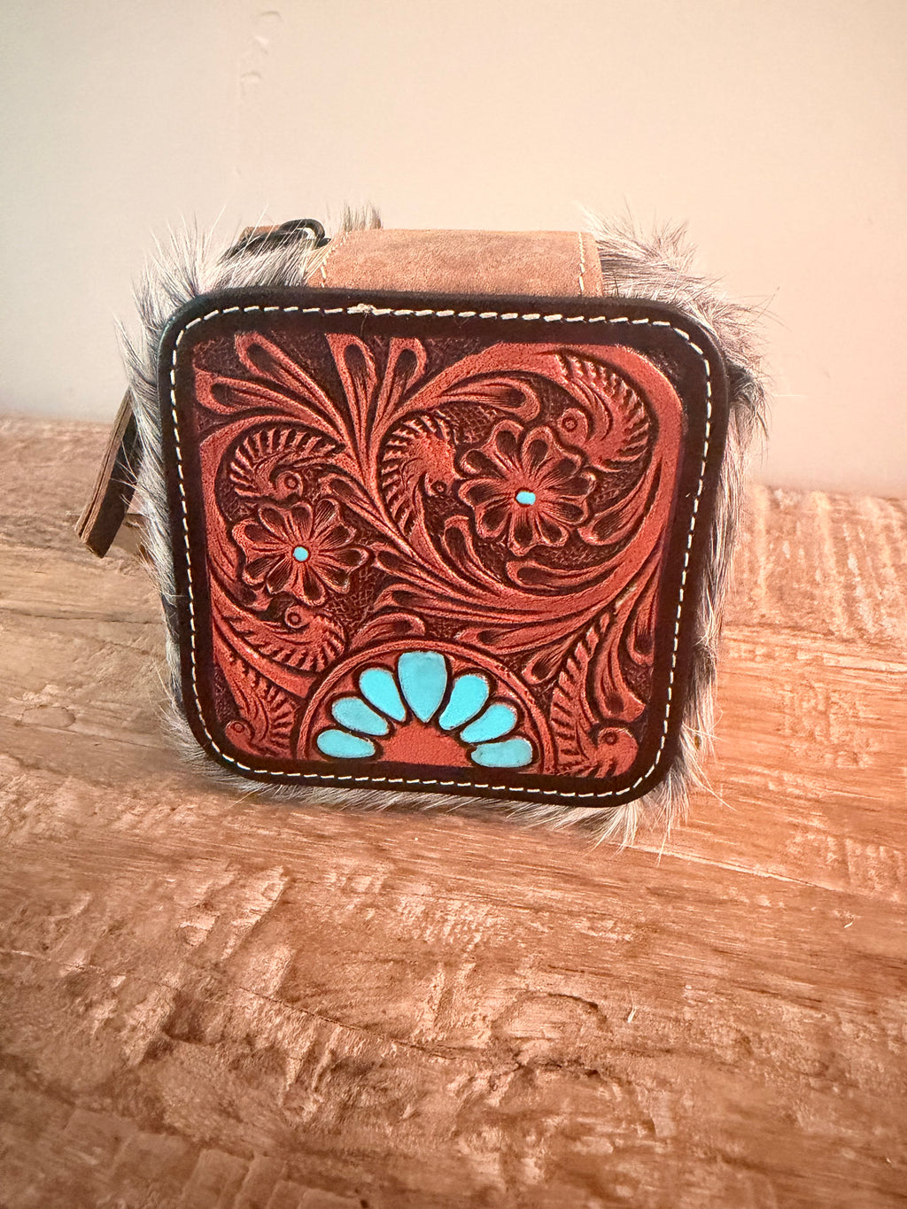 Small Travel Genuine Cowhide and Leather Jewelry Box