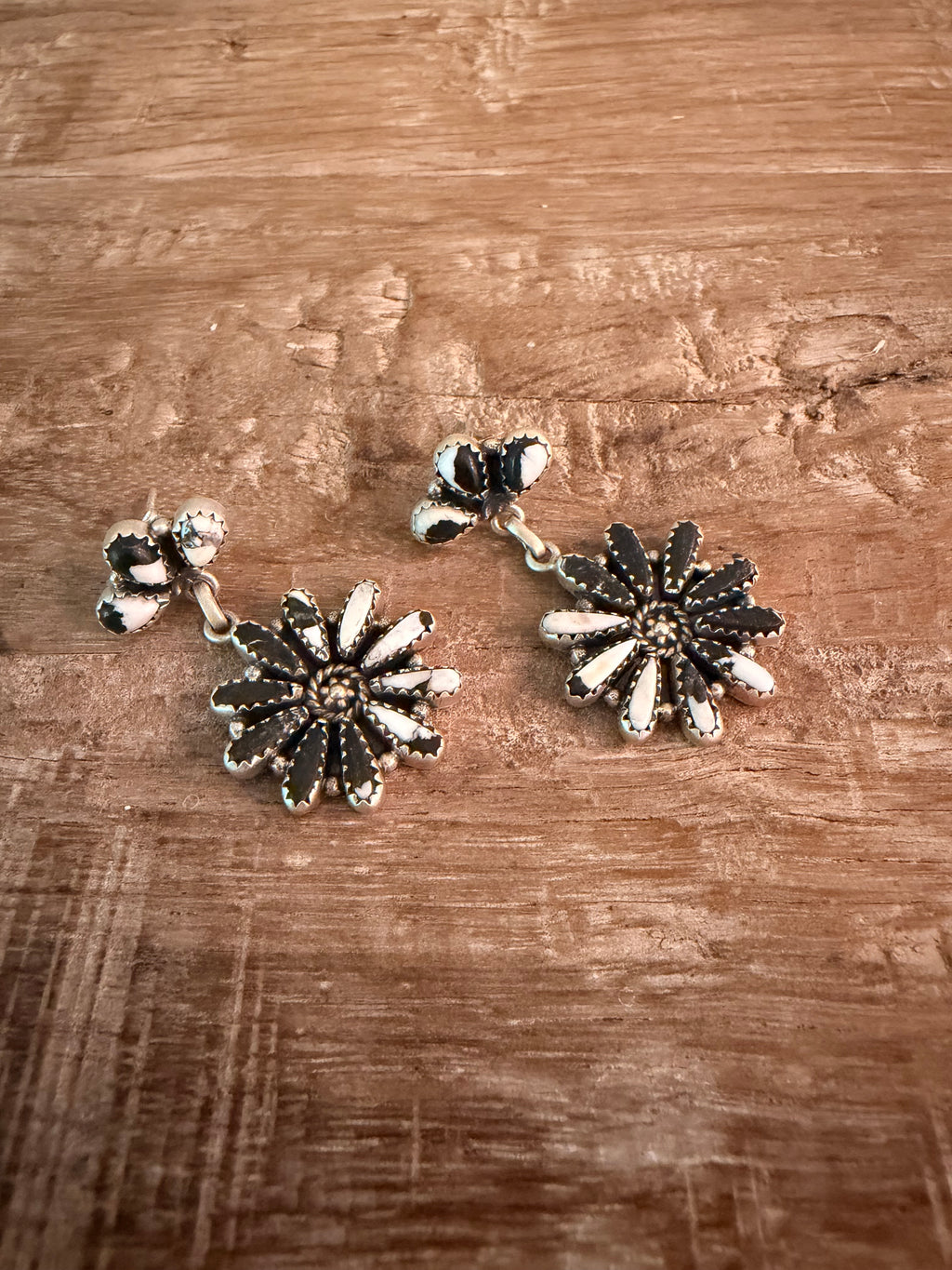 White Buffalo Post Dangle Earrings