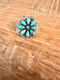Native Made Kee Johnson Adj. Kingman Cluster Ring