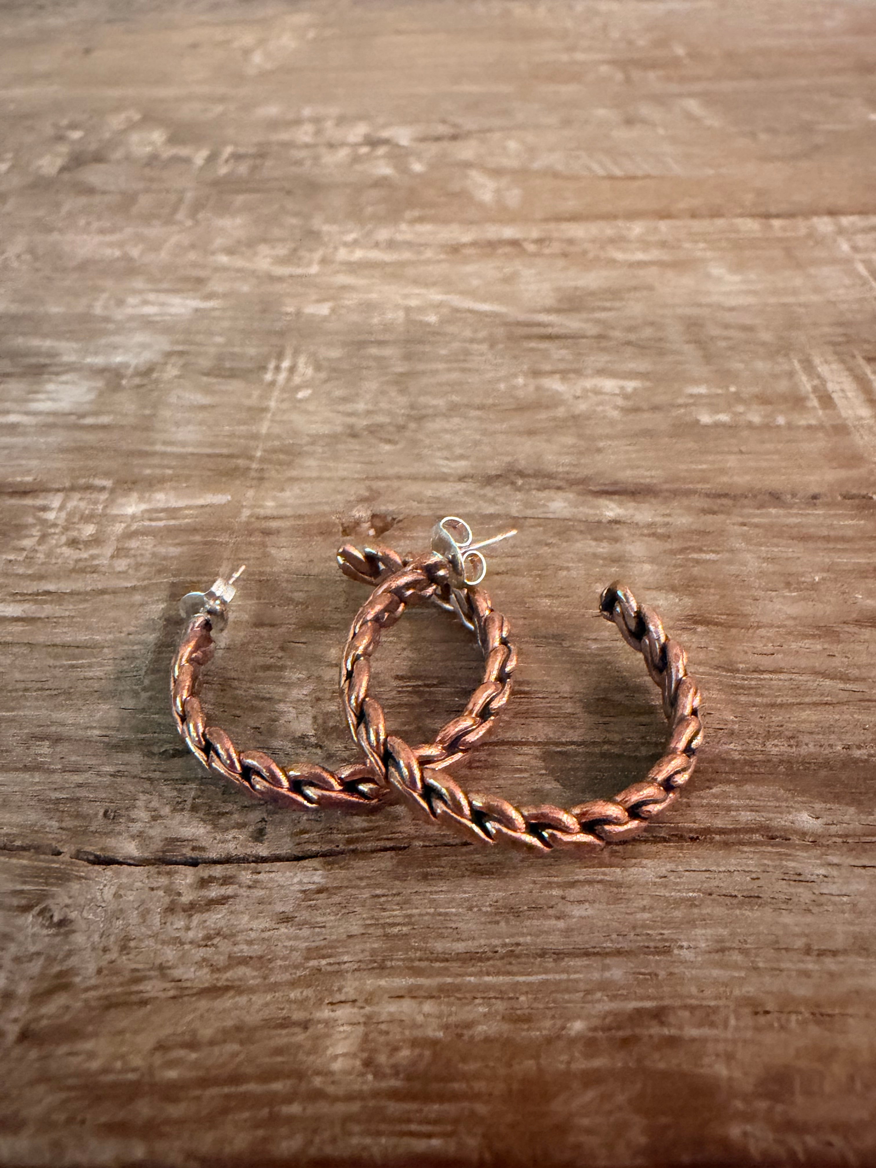 Native Made Elaine Tahe Copper Hoops