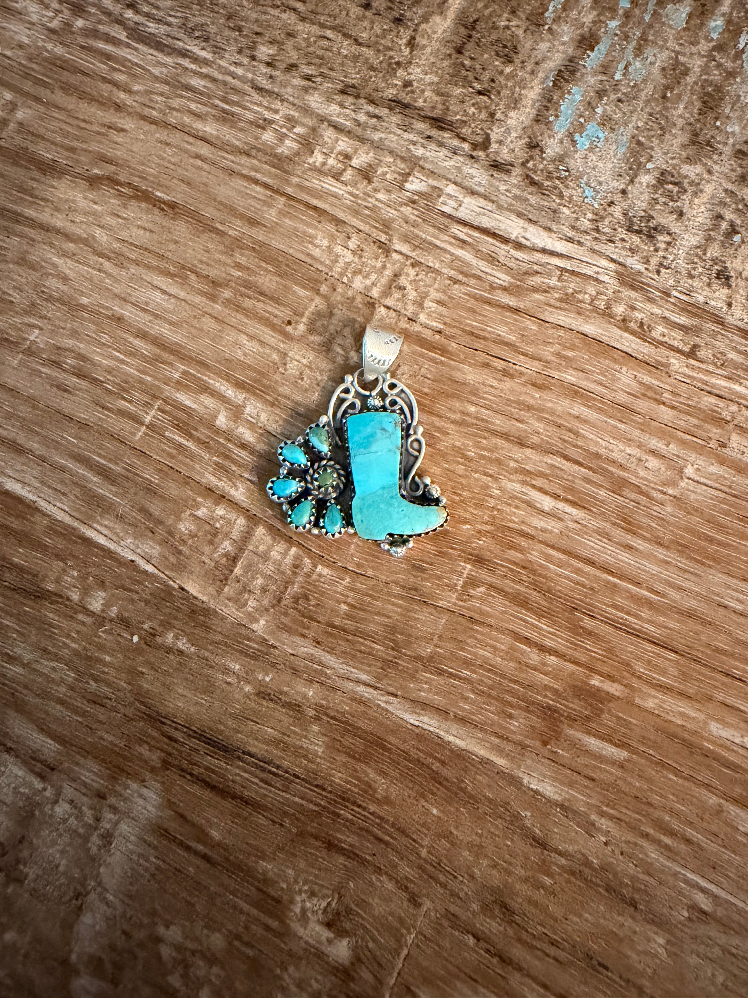 Kingman Tirquoise Boot Pendant