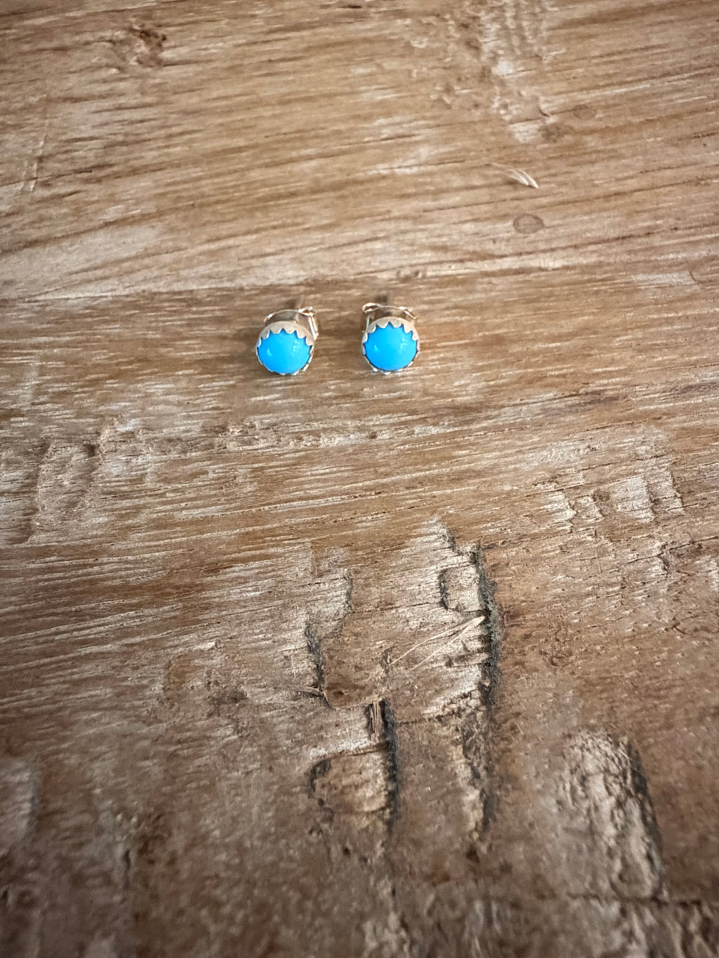 Linda Yazzie Kingman Turquose Small Stud Earrings