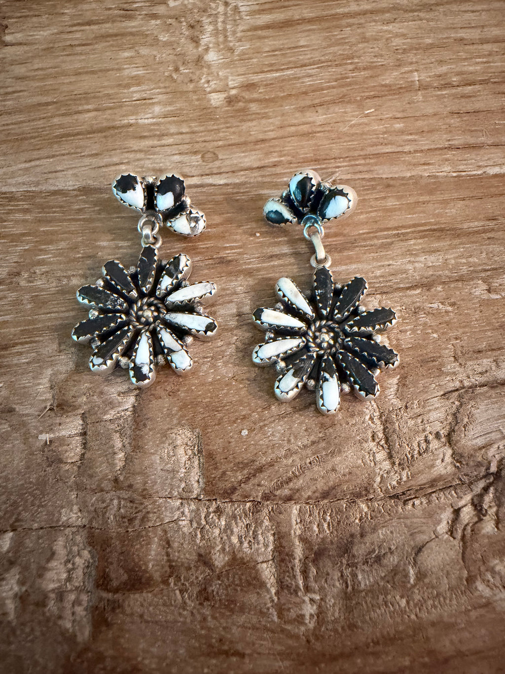 White Buffalo Post Dangle Earrings