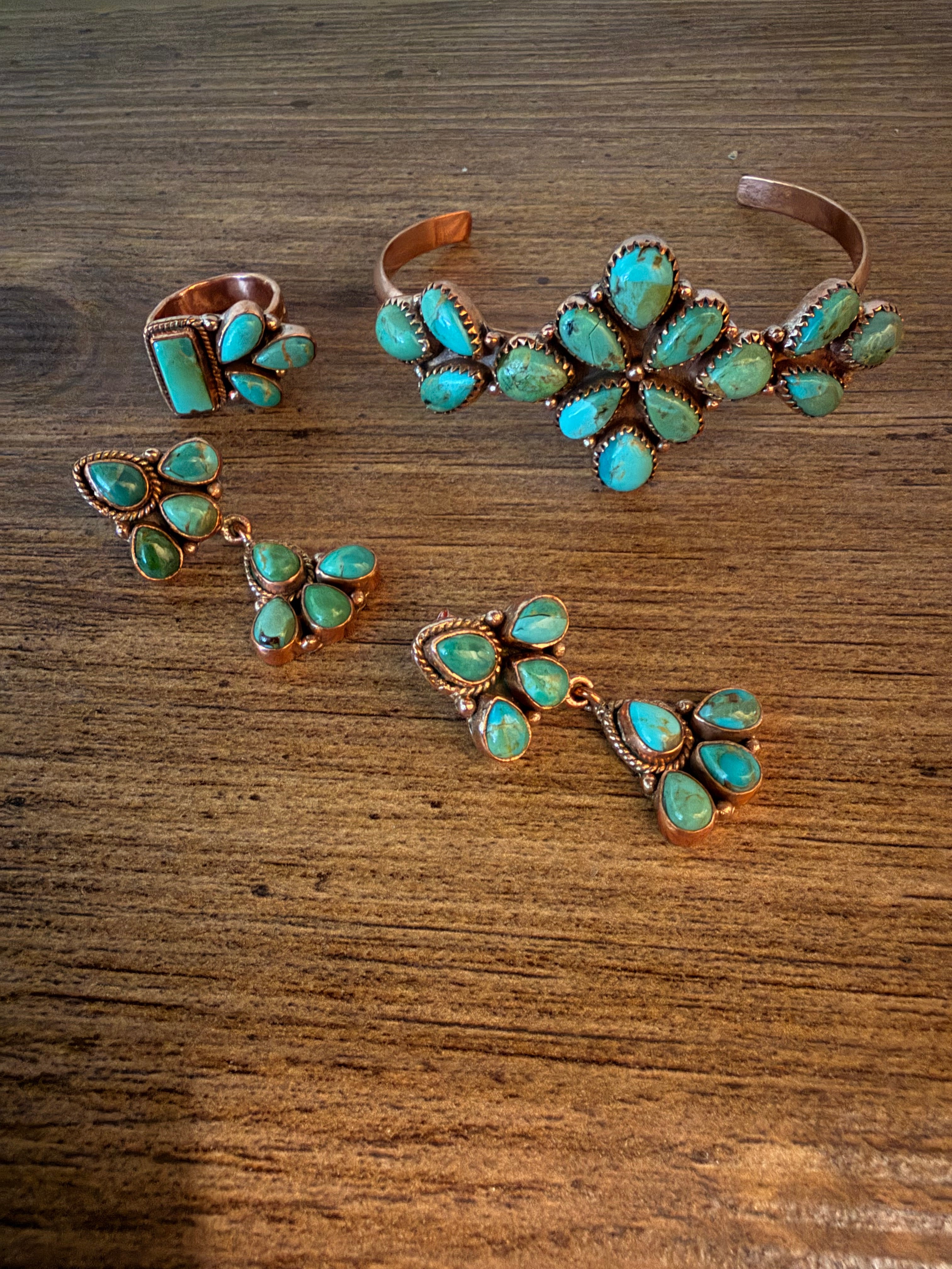 Copper and Kingman Turquoise Set