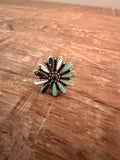Kingman Turquoise and White Buffalo Adjustable Ring