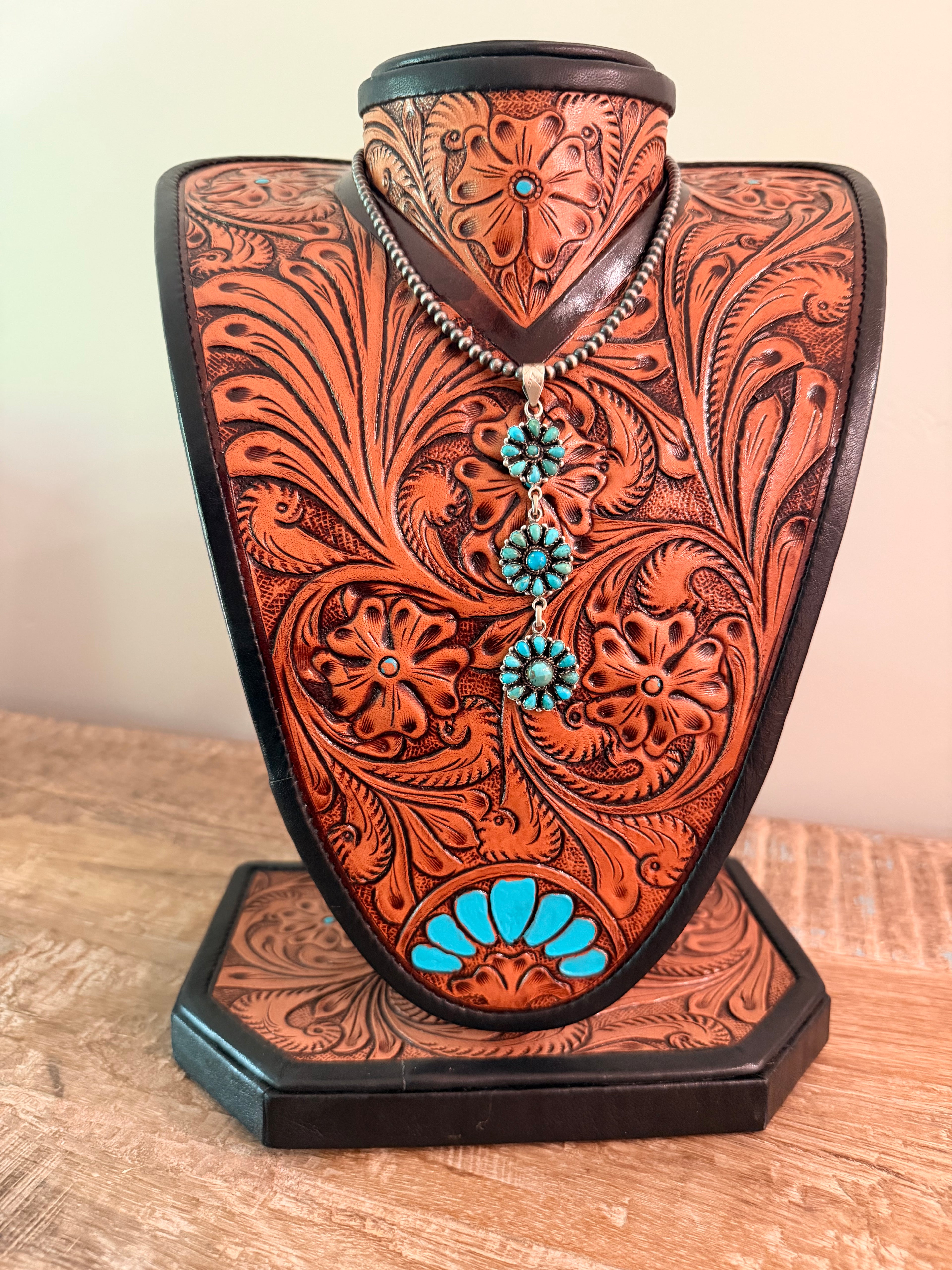 Kingman Turquoise Flower Cluster Pendant (Pendant ONLY)