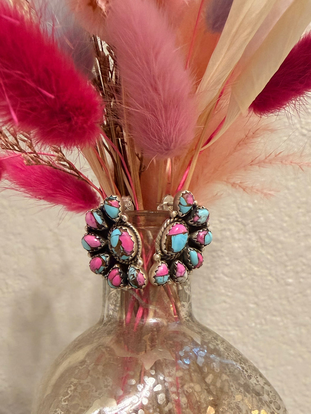 Cotton Candy Half Custer Earrings