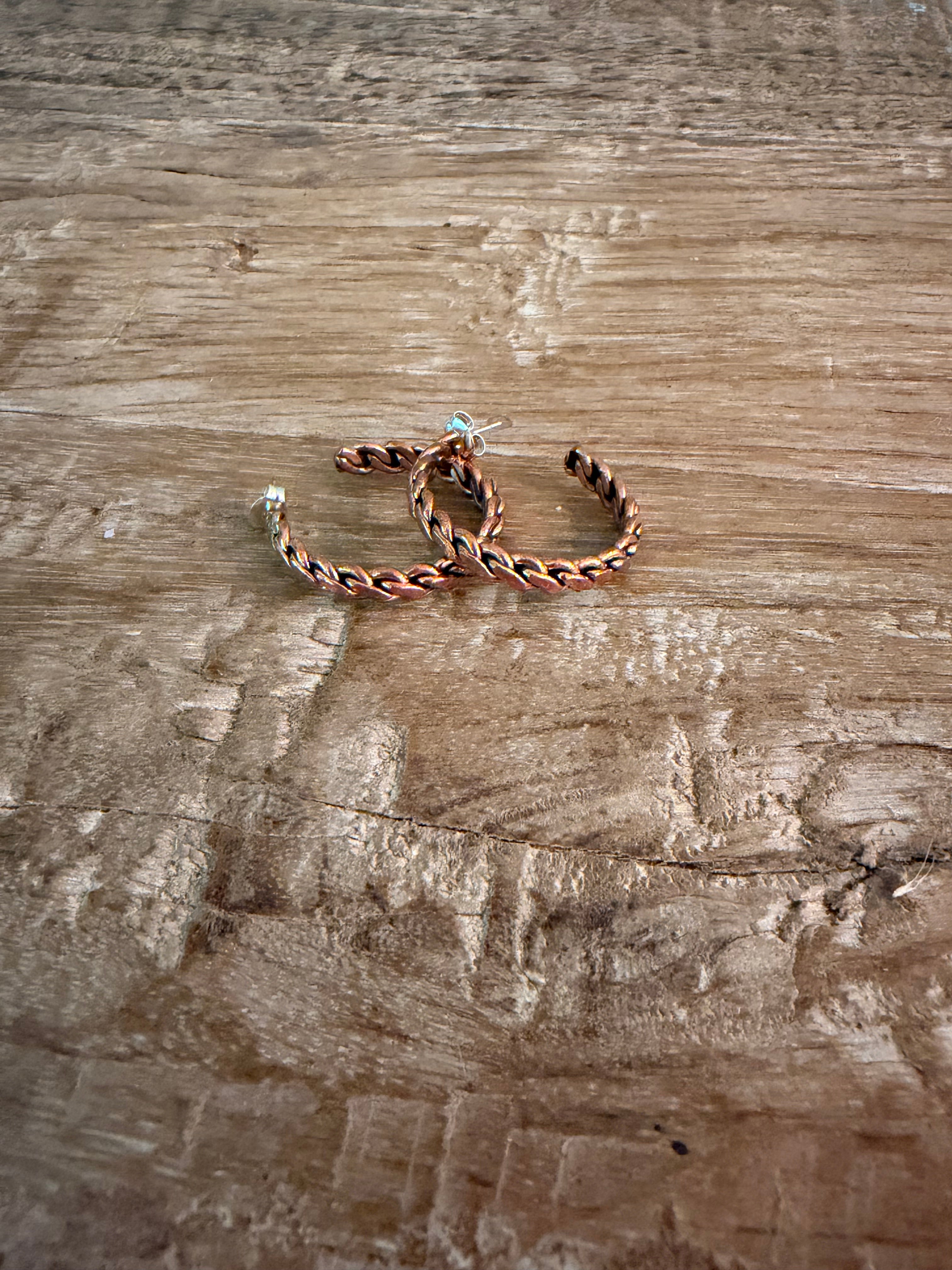 Native Made Elaine Tahe Copper Hoops