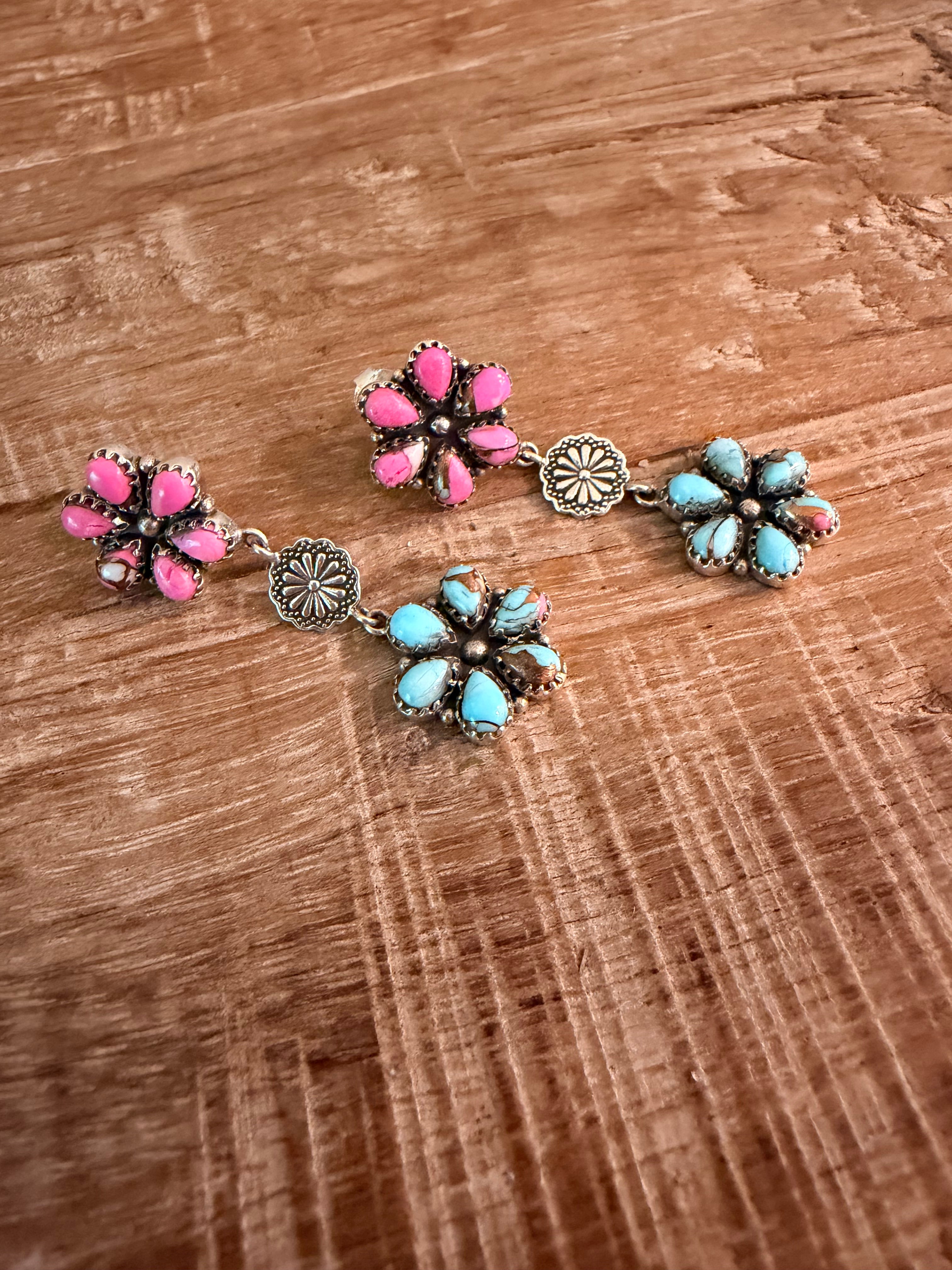 Cotton Candy 925 Sterling Silver Dangle Earrings