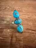 Bluebird Turquoise Adjustable 3 Stone Ring