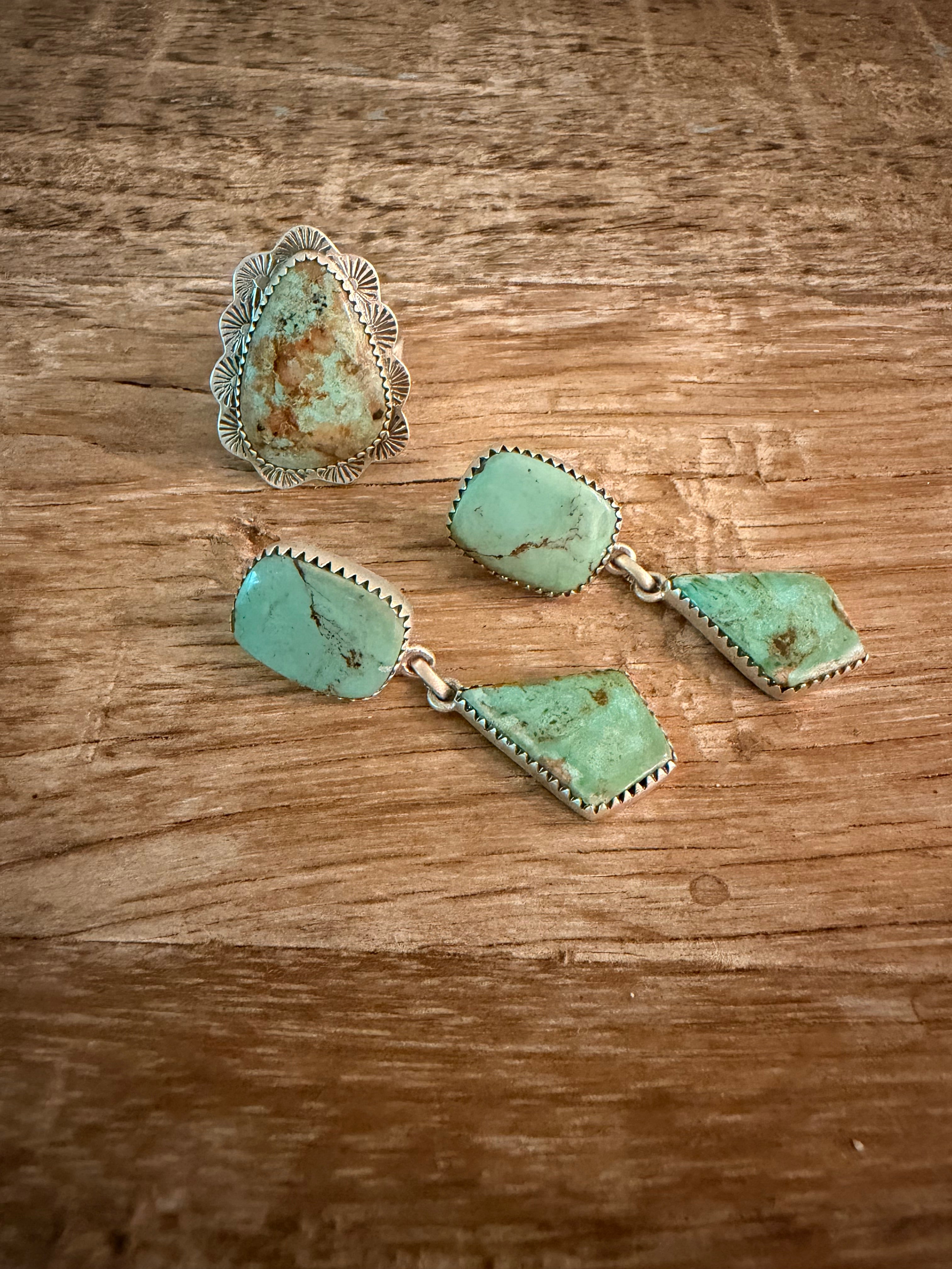 Baja Turquoise Ring and Earring Set