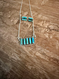 Kingman Turquoise Bar Necklace and Earring Set
