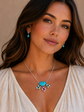 Cotton Candy 925 Sterling Silver Earring and Necklace Set