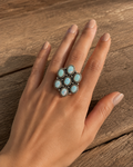 White Opal Adjustable Ring
