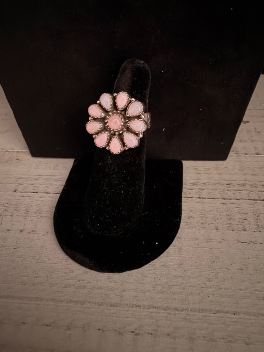 Pink Conch Adjustable 925 Sterling Silver Statement Ring