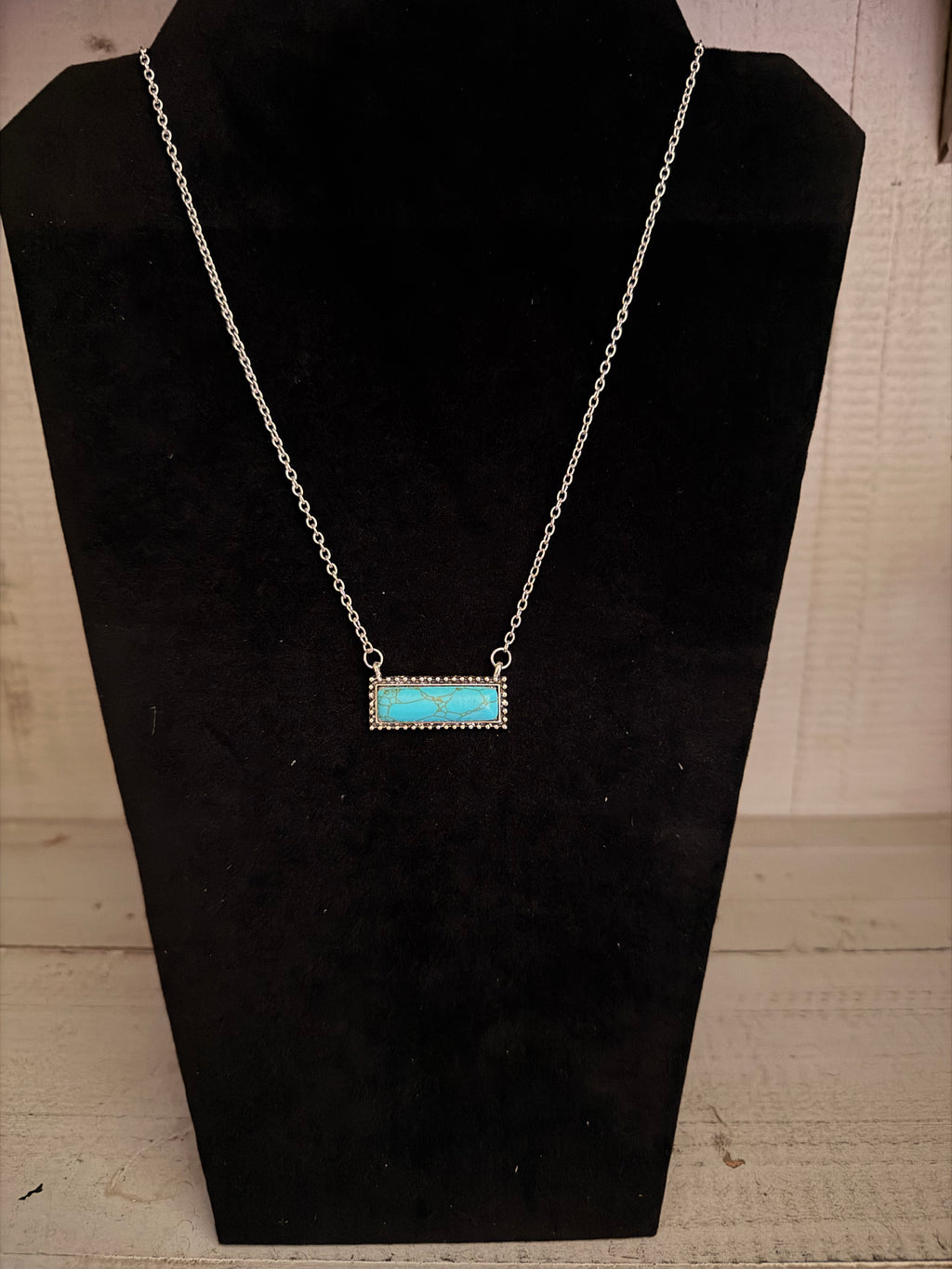 Kingman Turquoise Bar Necklace