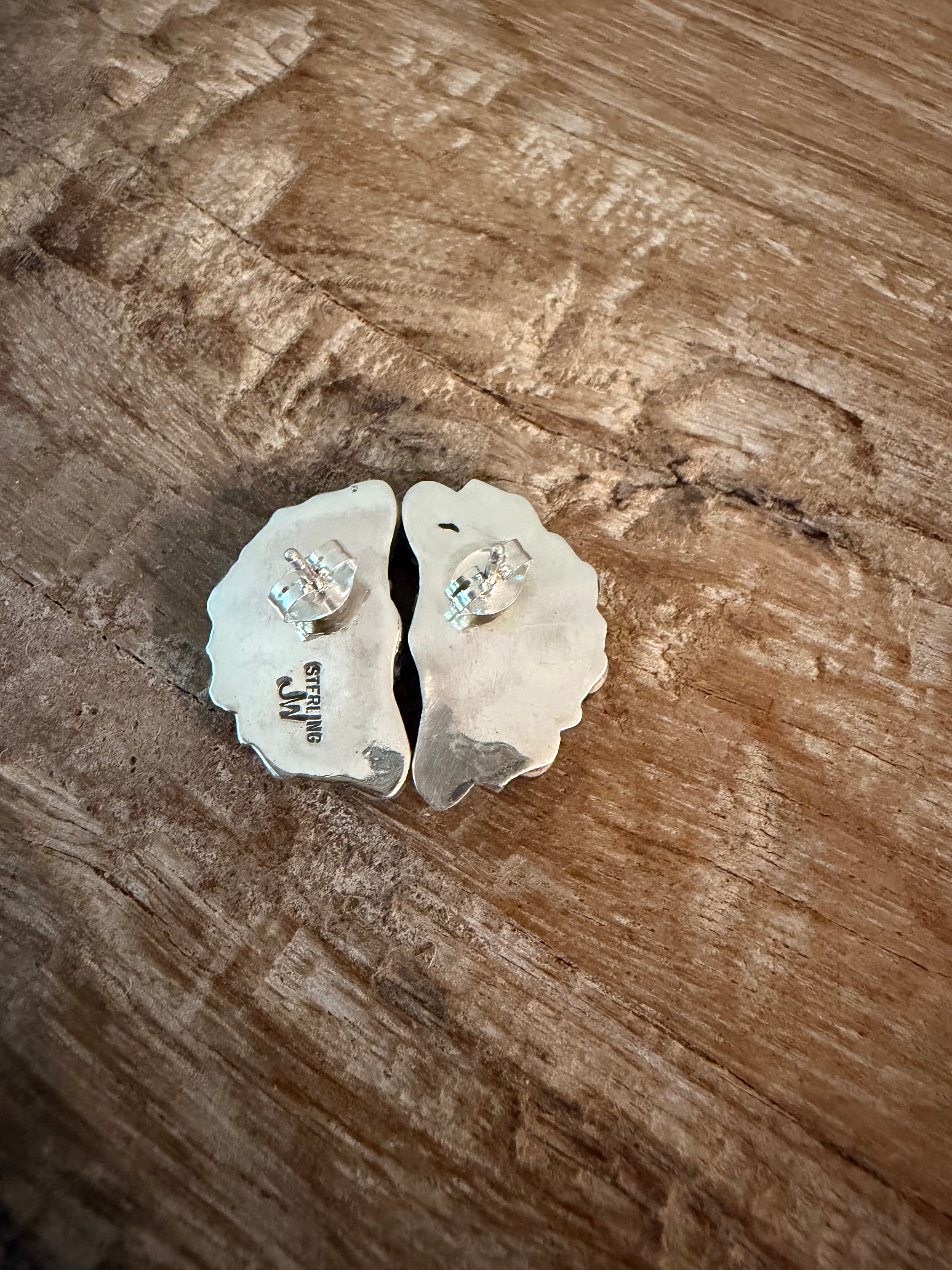 Native Made Half Cluster Kingman Earrings