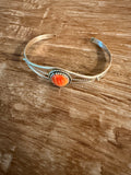 Esther White Native Made Orange Spiny Adj. Cuff