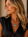 Kingman Turquoise Bar Necklace
