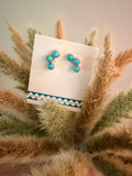 Native Handmade Kingman Turquoise Crawler Earrings