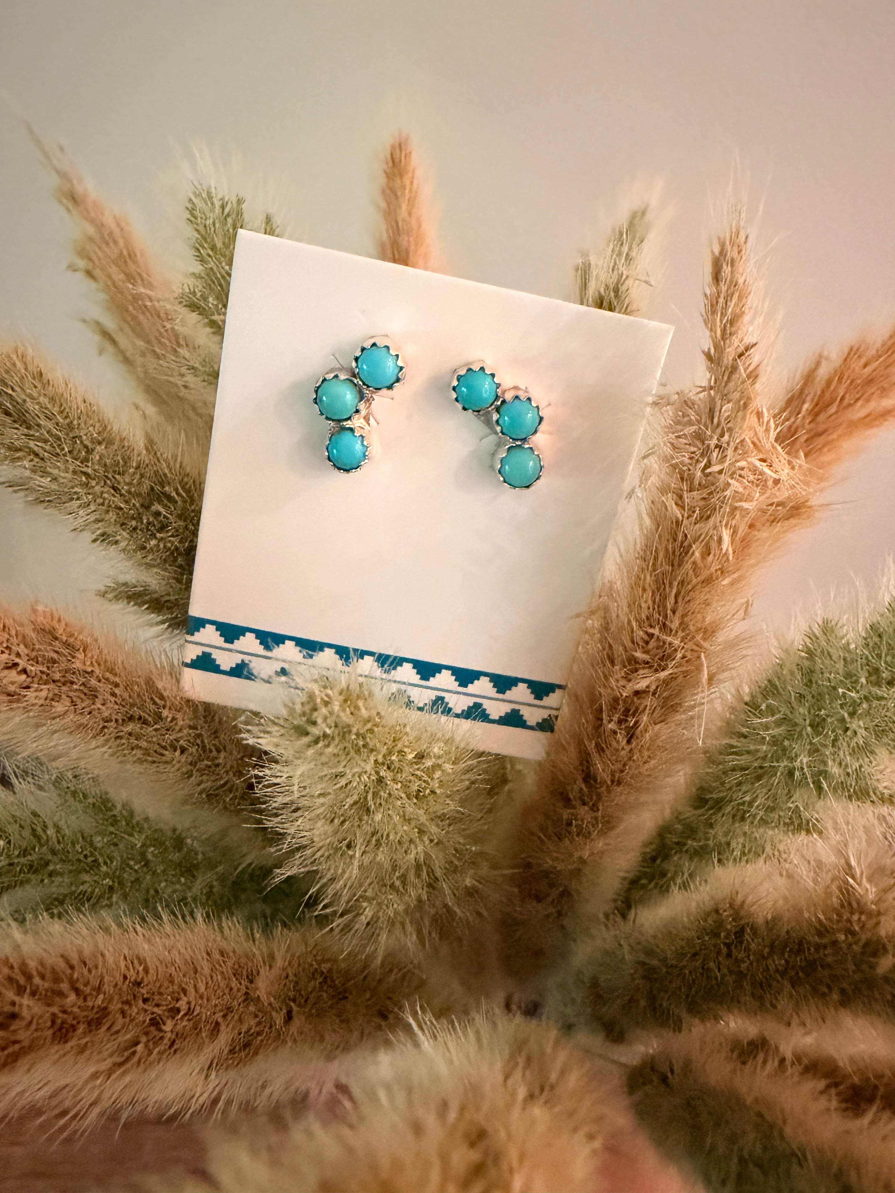 Native Handmade Kingman Turquoise Crawler Earrings