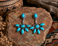 Native Made Kingman Turquoise Cluster Drop Earrings