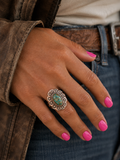 Sonoran Gold Turquise Adjustable Ring